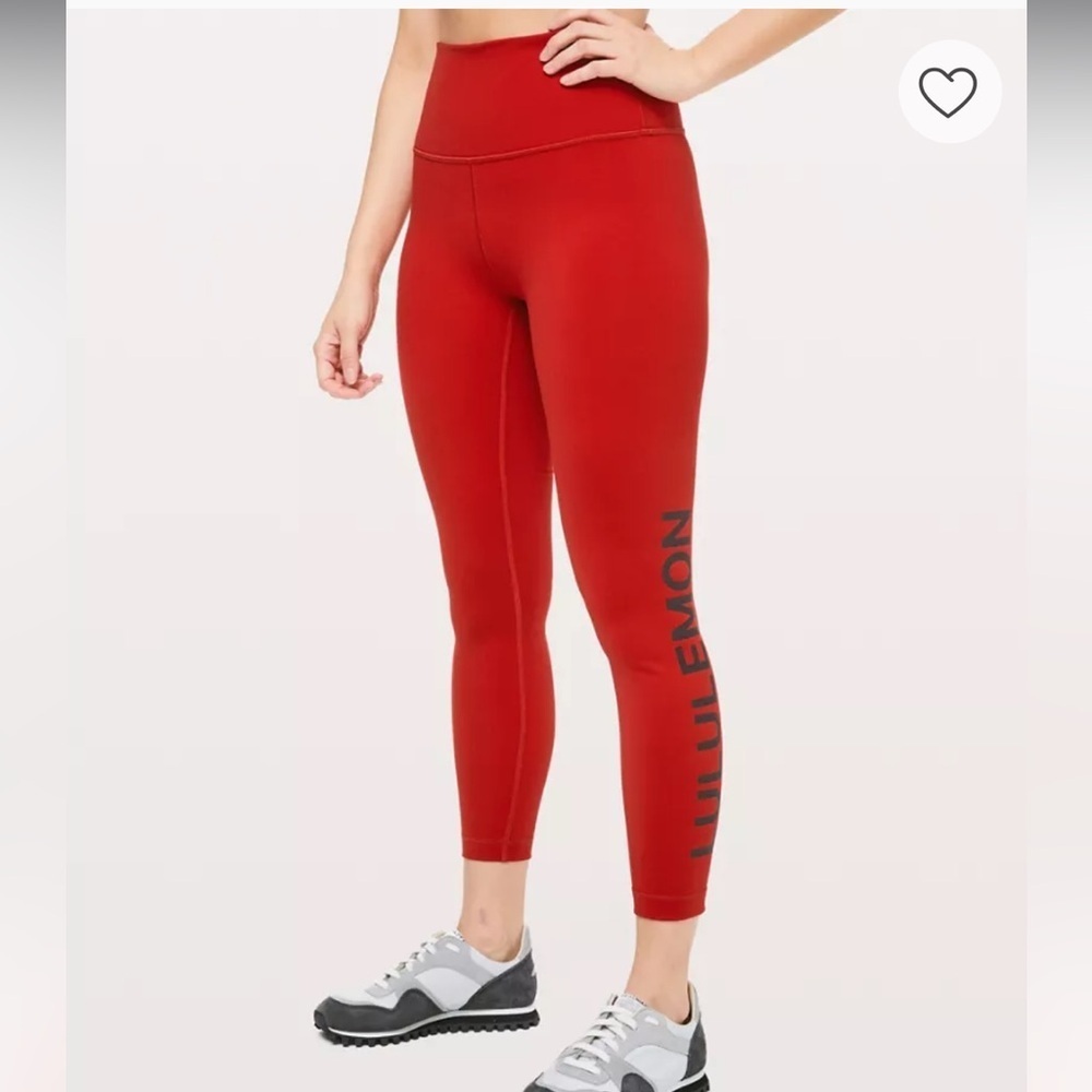 Lululemon Wunder Under High Rise 7/8 Tight in Red Size 8